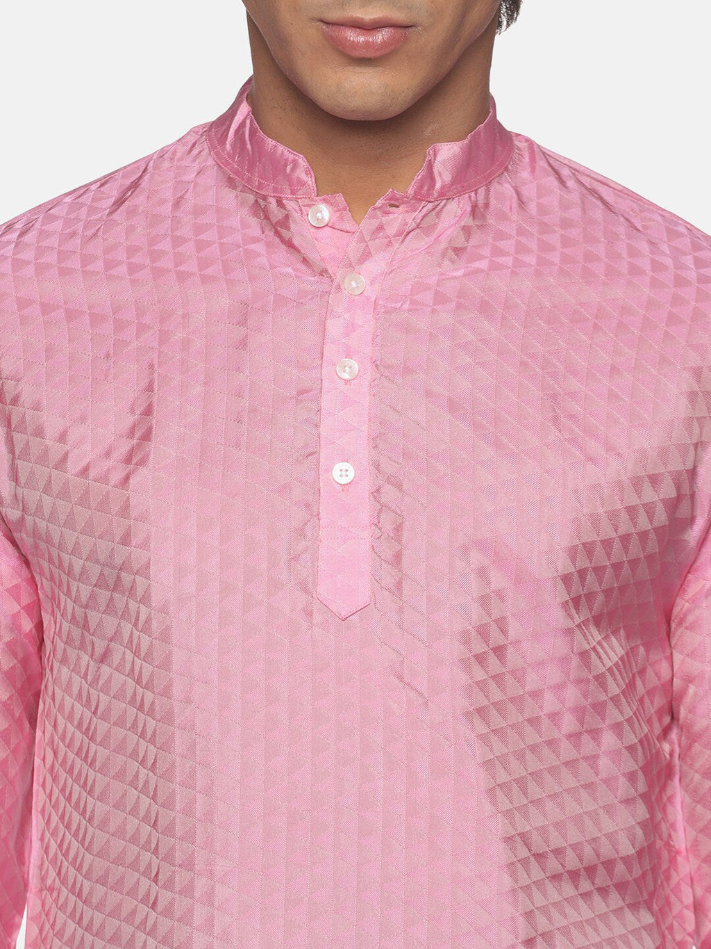 Sethukrishna Men Pink Kurta with Churidar
