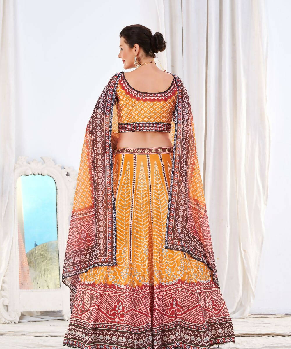 Wedding Designer Yellow Chinon Lehengha Choli - Anbazaar