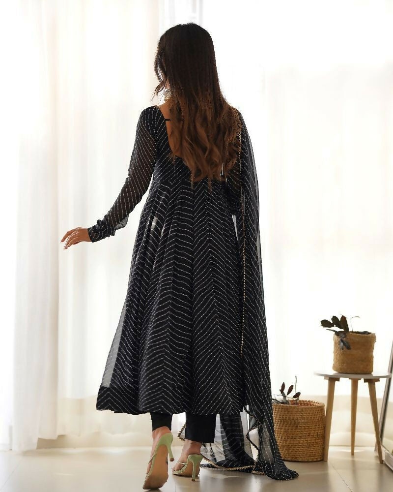 Joban Fashion Black Kurta Set Georgette Sequence Embroidery Work