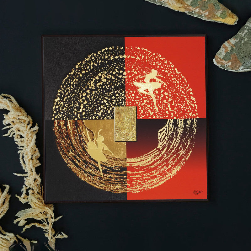 Tehzeeb Creations Golden Embossed Wall Painting