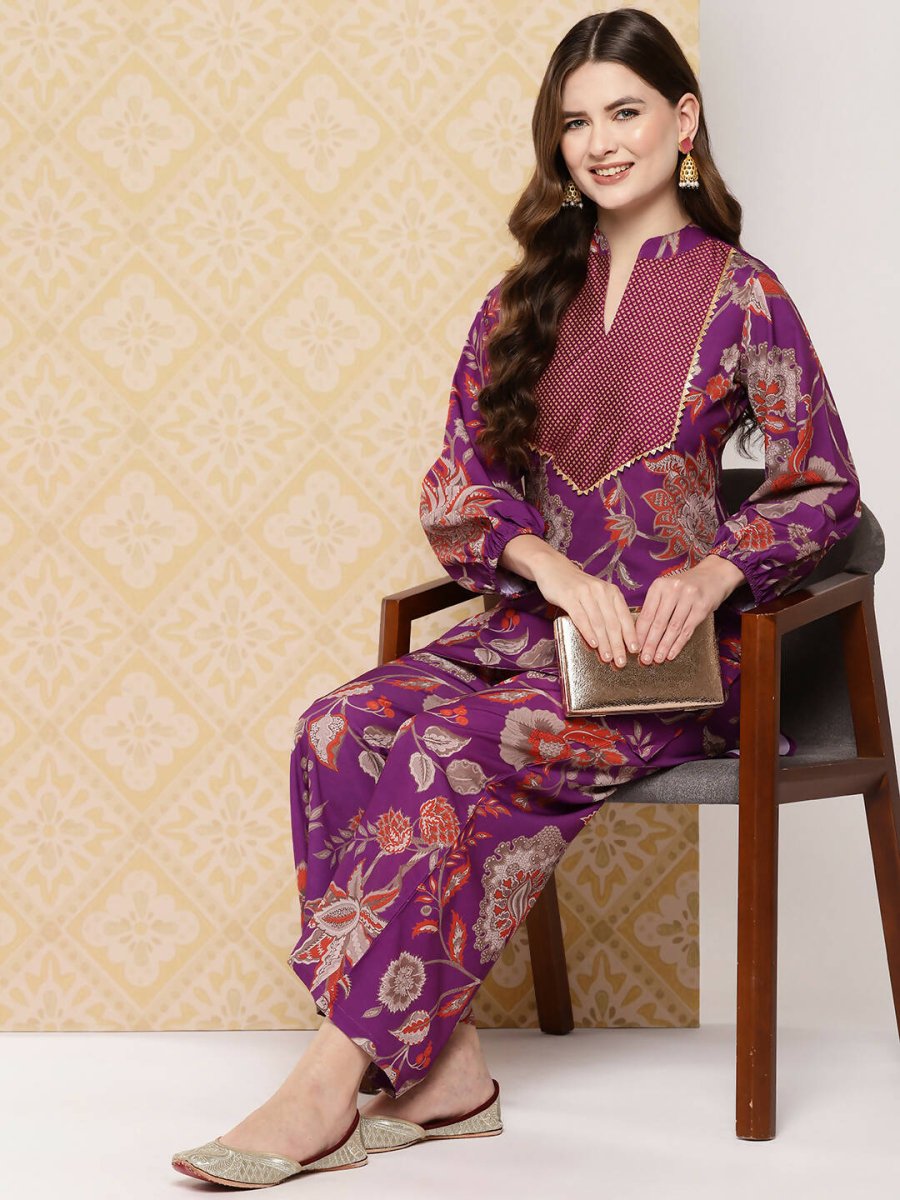 Ahalyaa Women's Traditional Wear Co-ods - Purple