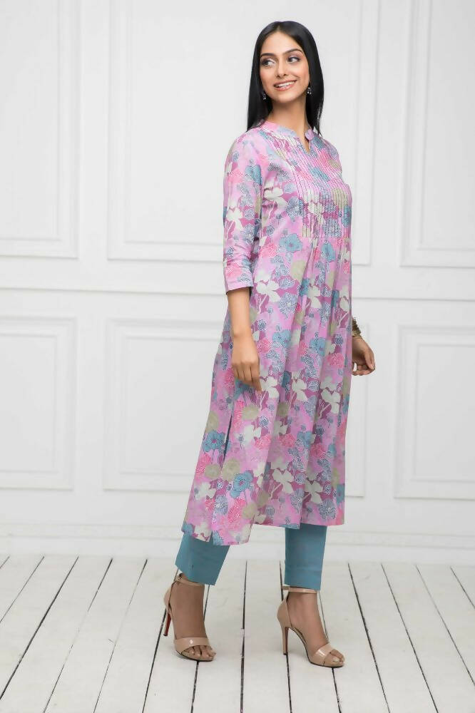 Myshka Women Multi Floral Rayon A-Line Round Neck Kurtas