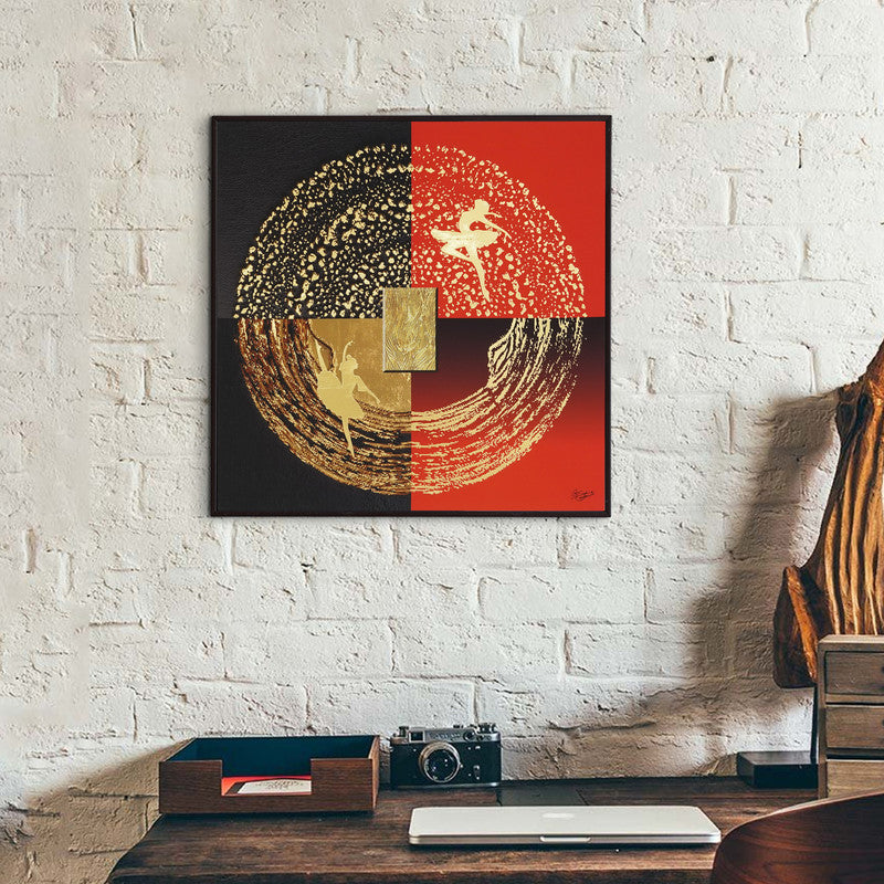 Tehzeeb Creations Golden Embossed Wall Painting