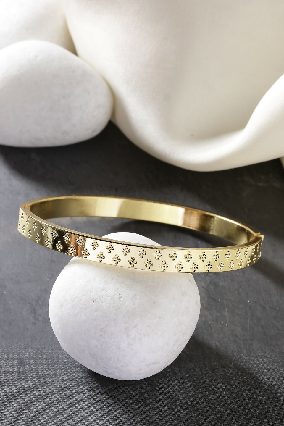 NVR Men's Set of 2 Gold & Black Rhodium-Plated Stainless Steel Kada Bracelet
