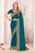 PR Fashion Morpeach Fendi Two Tone Silk Heavy Zari & Resham Embroidery Work With Heavy Zircon Work Saree