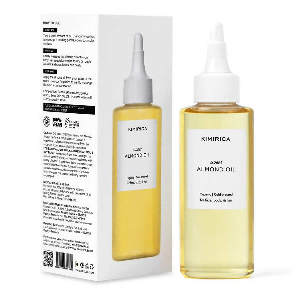 Kimirica Sweet Almond Oil For Hair & Glowing Skin