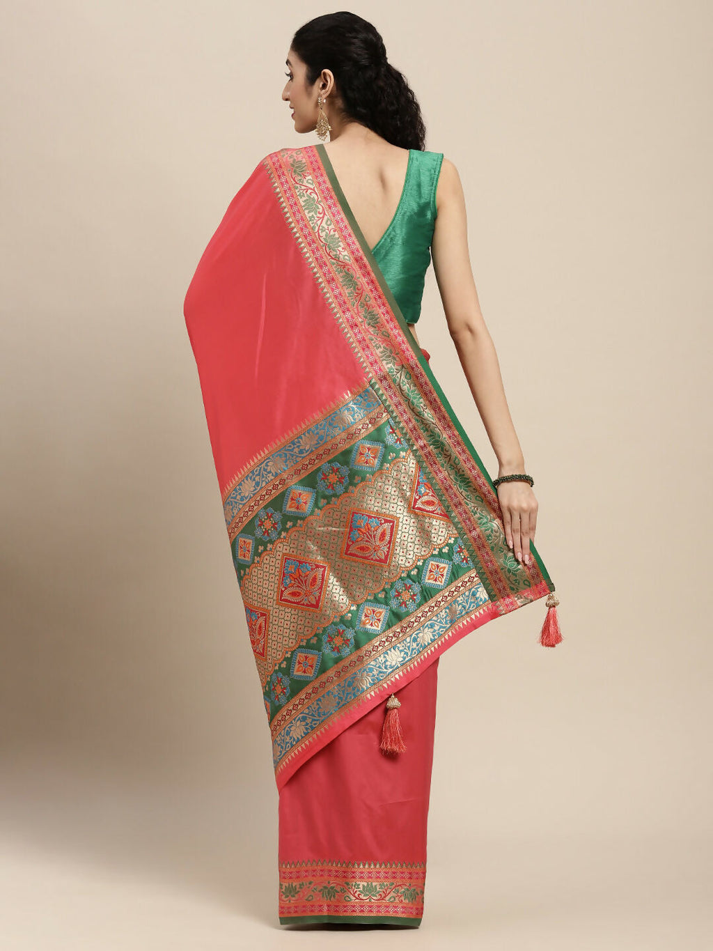 Shree Shyam Fashion Silk Blend Gajari Saree