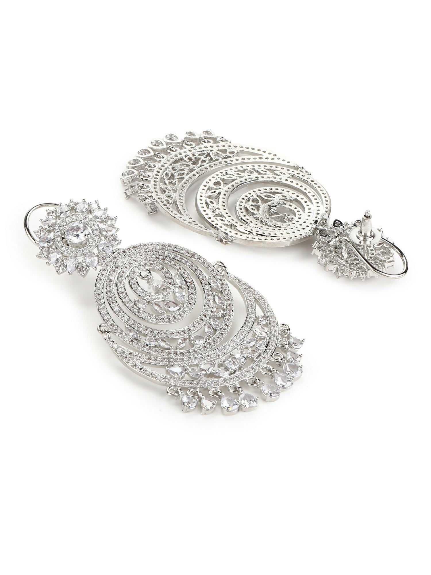 Diamond Chand Earrings- Ruby Raang