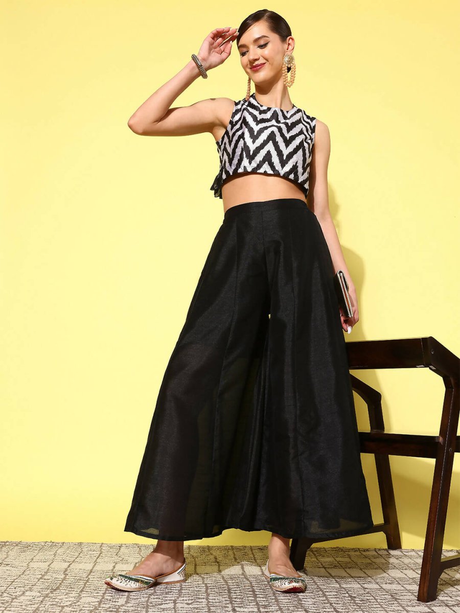Ahalyaa Women's Traditional wear Co-ords - Black