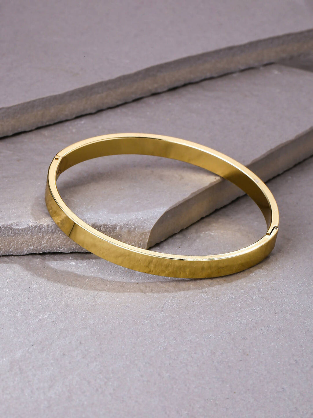 NVR Men's Gold Metal Interlock Kada Bracelet