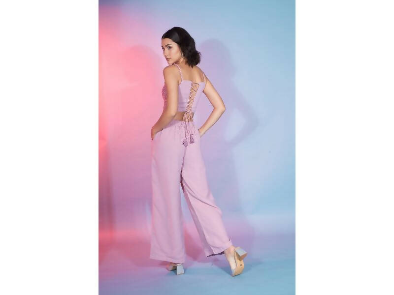 Pink Georgette Sequence With Thread Designer Co-Ord Set - Flory