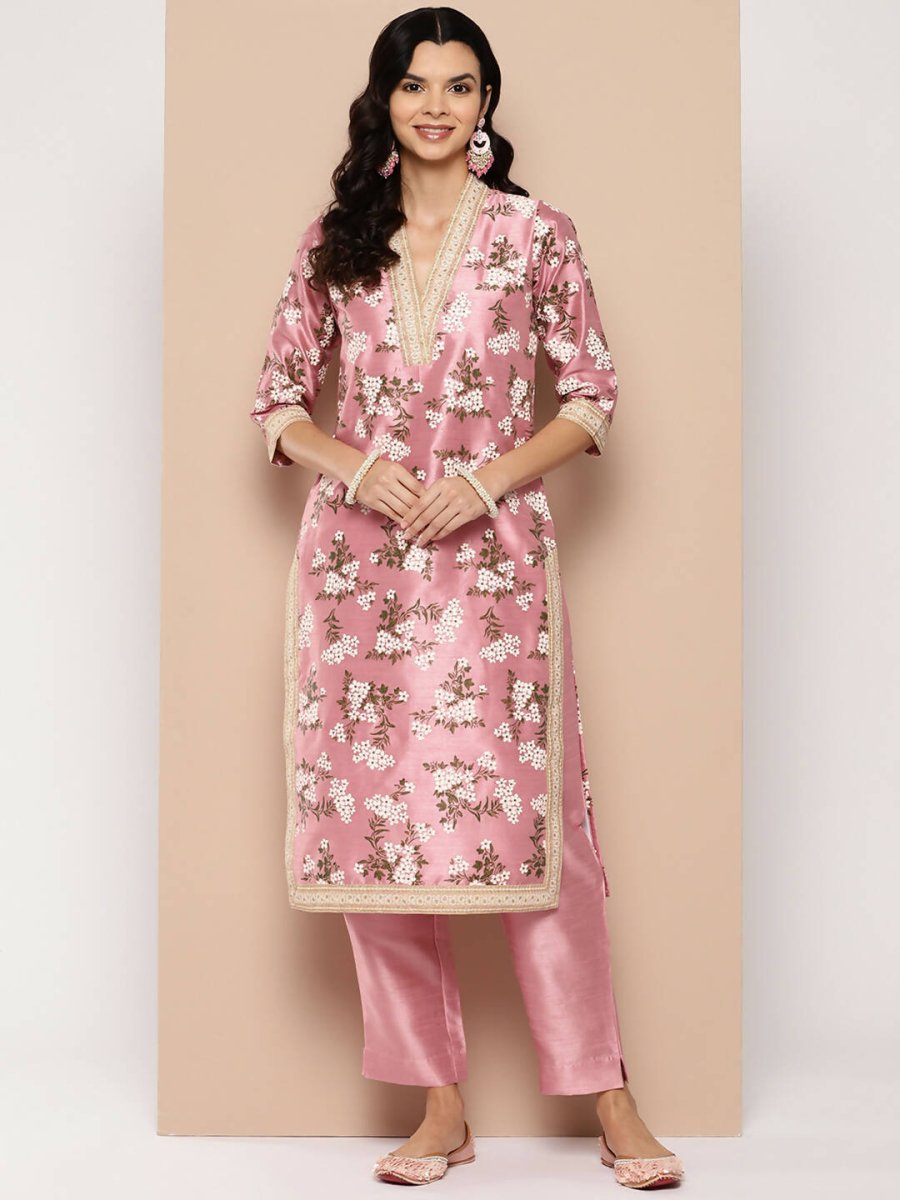 Ahalyaa Women's Traditional wear Kurta Set - Pink