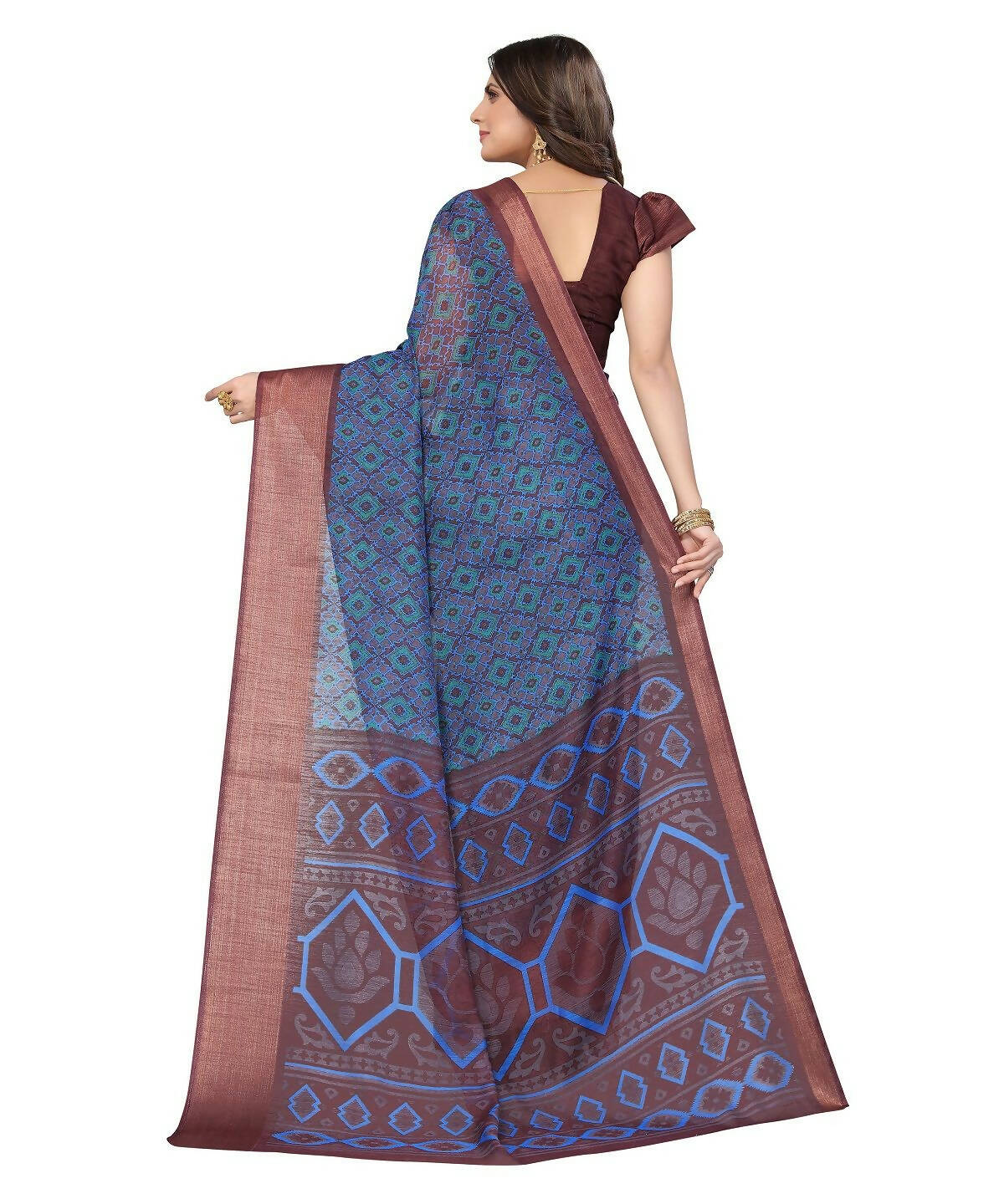 Vamika Cotton Blue Jari Border Bollywood Style Saree (VASU BLUE)