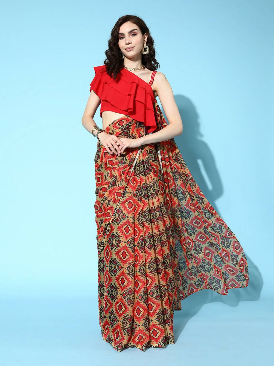 Ahalyaa Women's Traditional wear Saree - Red