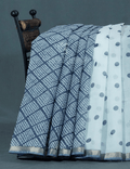 Shades of Cream And Denim Grey Colour With Patli Pallu Design Pure Kota Cotton Saree By Gayathri Reddy Designer Studio