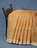 Shades of Light Mustard Colour Floral Print Semi Chanderi Saree By Gayathri Reddy Designer Studio