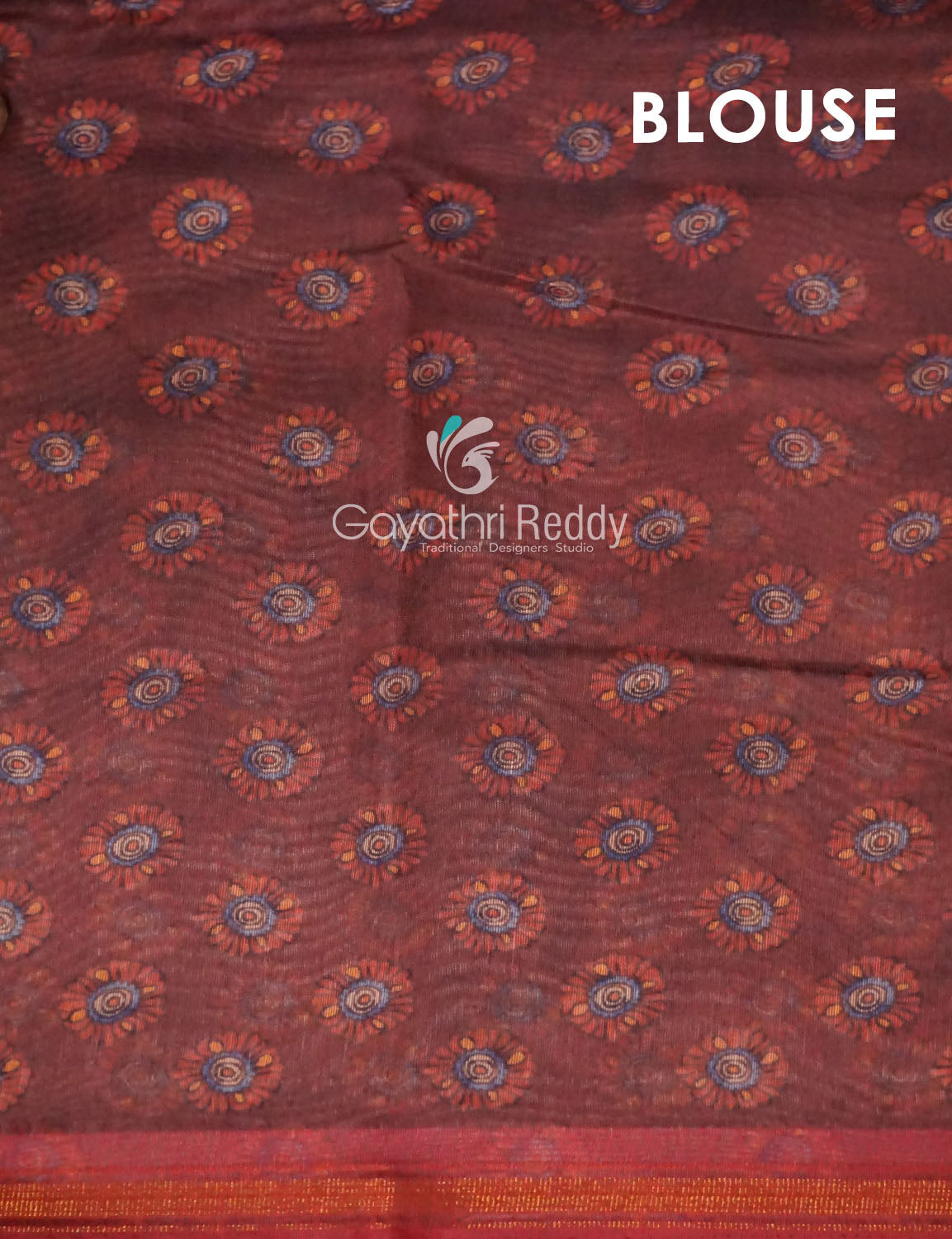 Combination Of Tomato Pink And Rust Mix With Kalamkari Design Semi Chanderi Saree By Gayathri Reddy Designer Studio