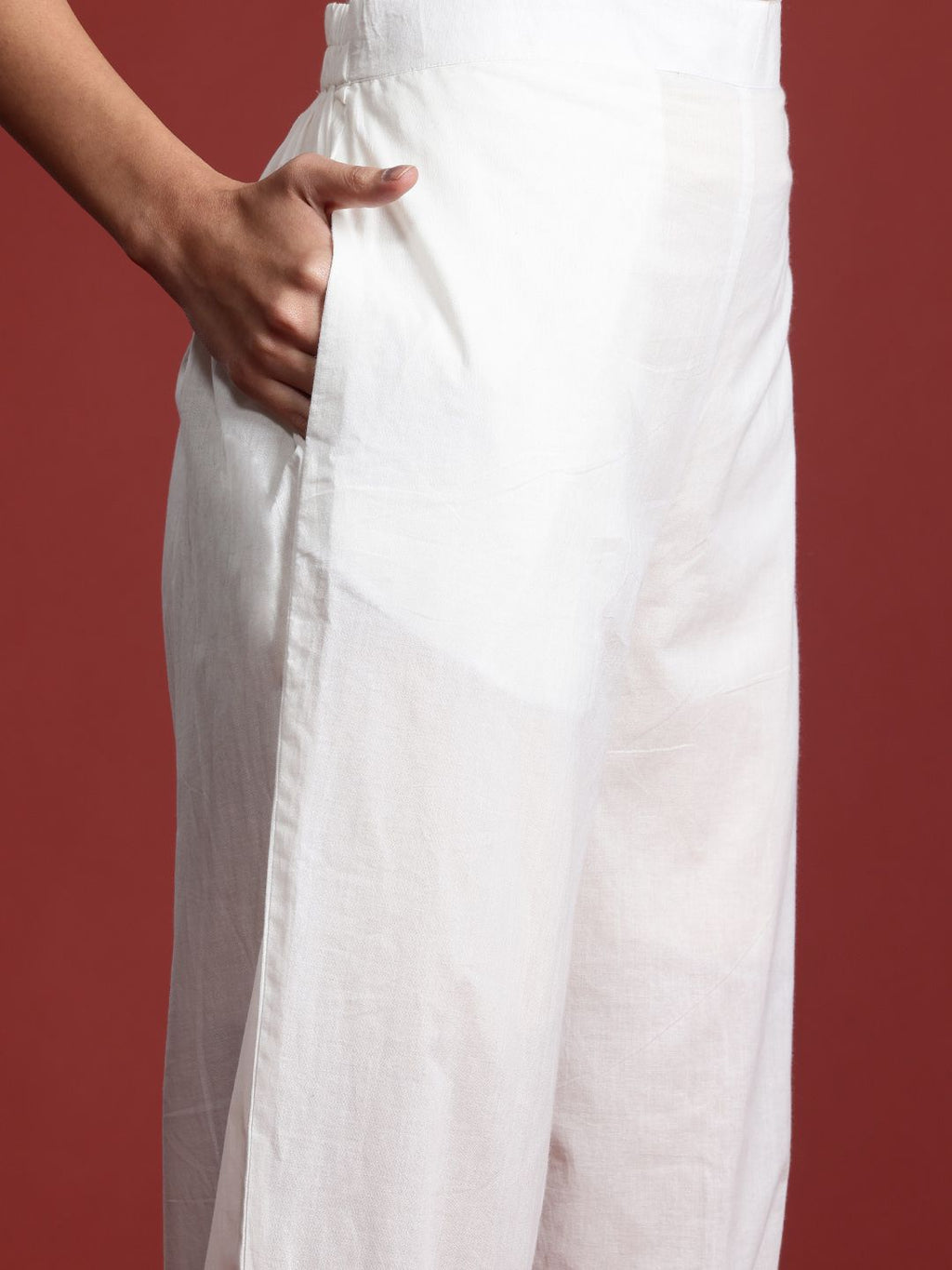 Indo Era Floral Embroidered Thread Work Pure Cotton Kurta with Trousers & With Dupatta