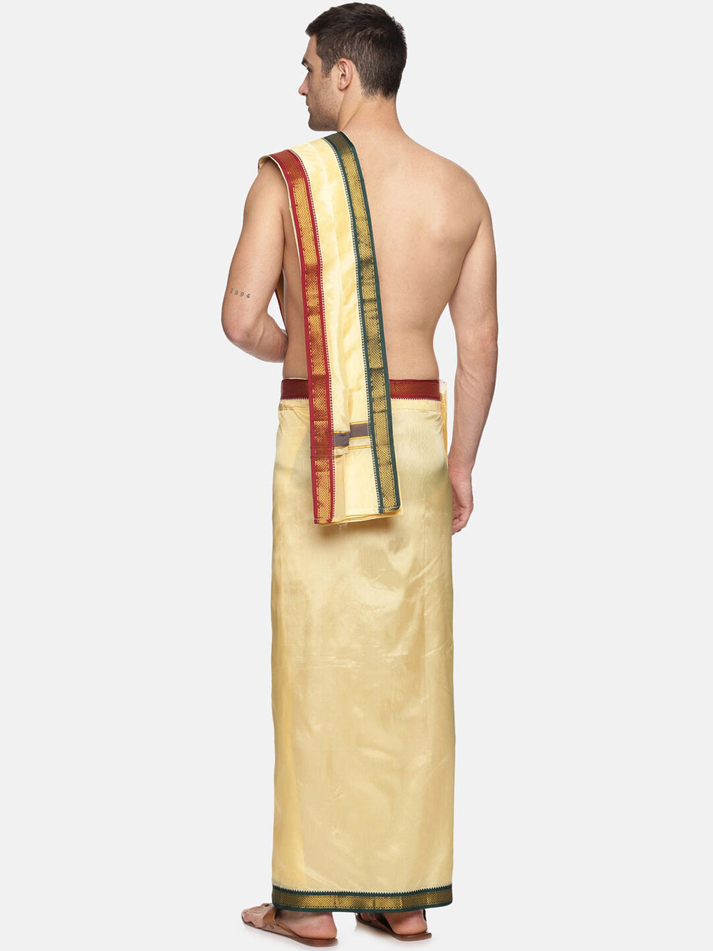 Sethukrishna Men Beige Solid Dhotis
