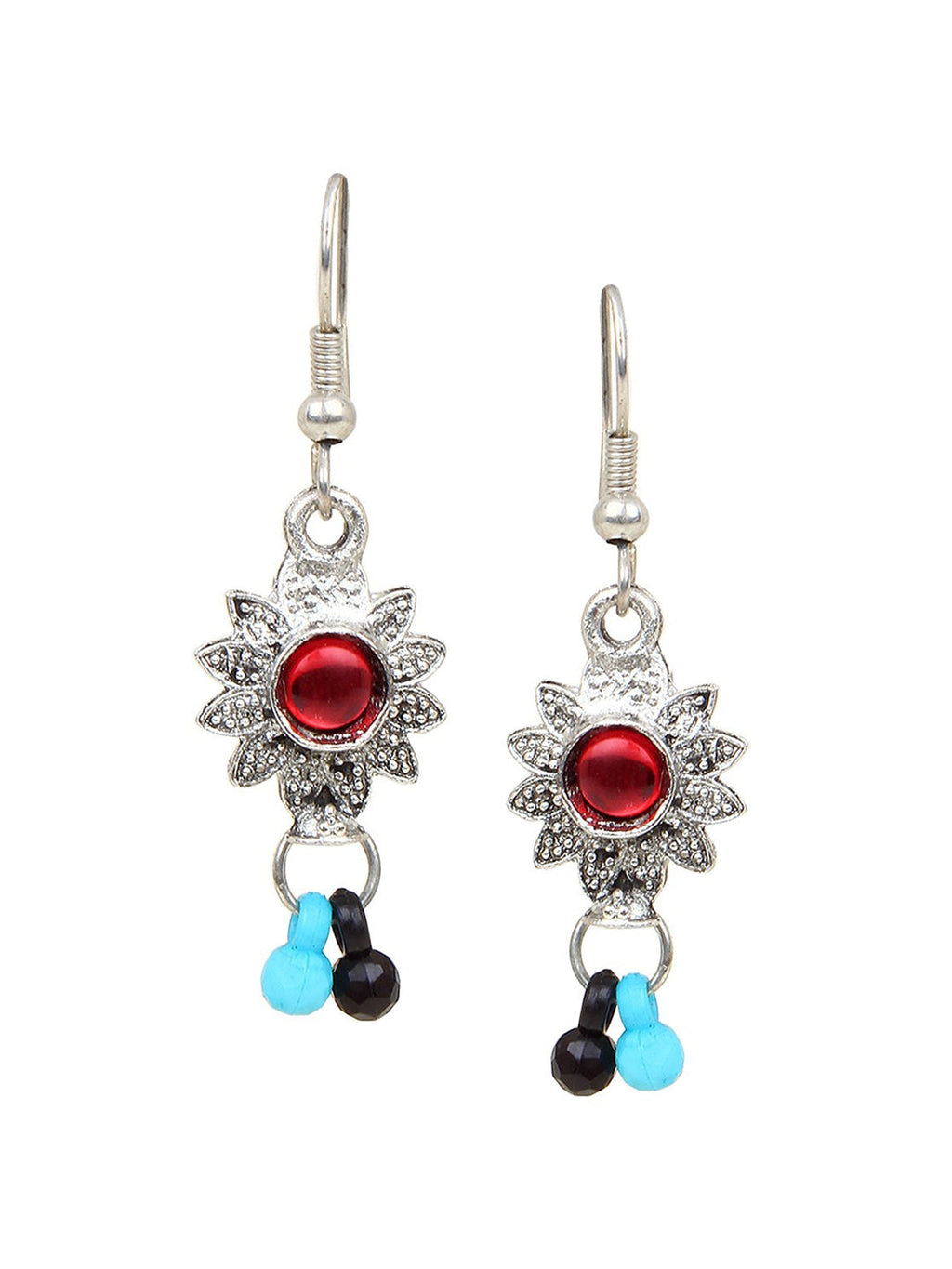 Cardinal Multi-Colored Heart Oxidised Long Jewellery Set