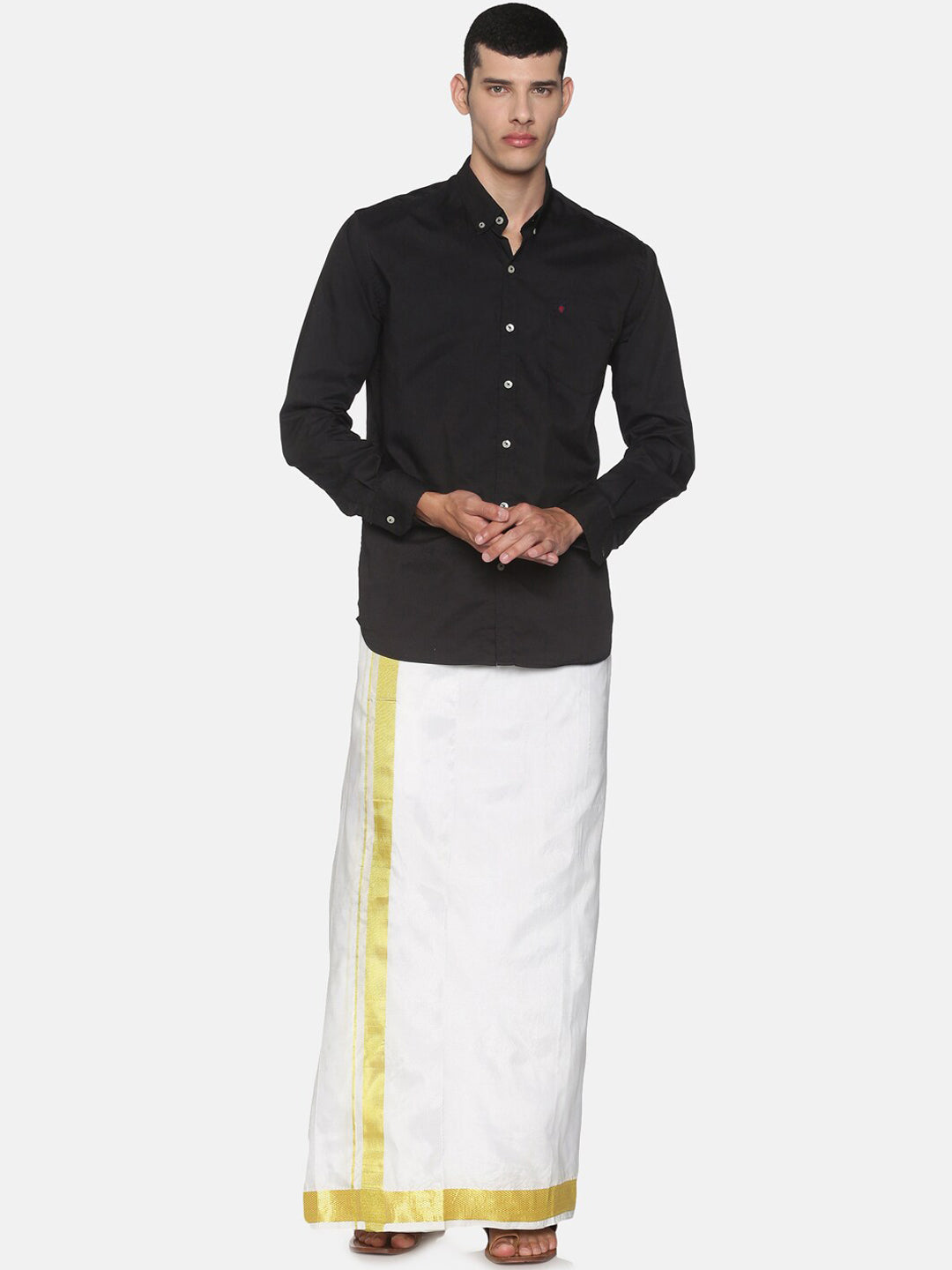 Sethukrishna Men White Solid Readymade Dhoti