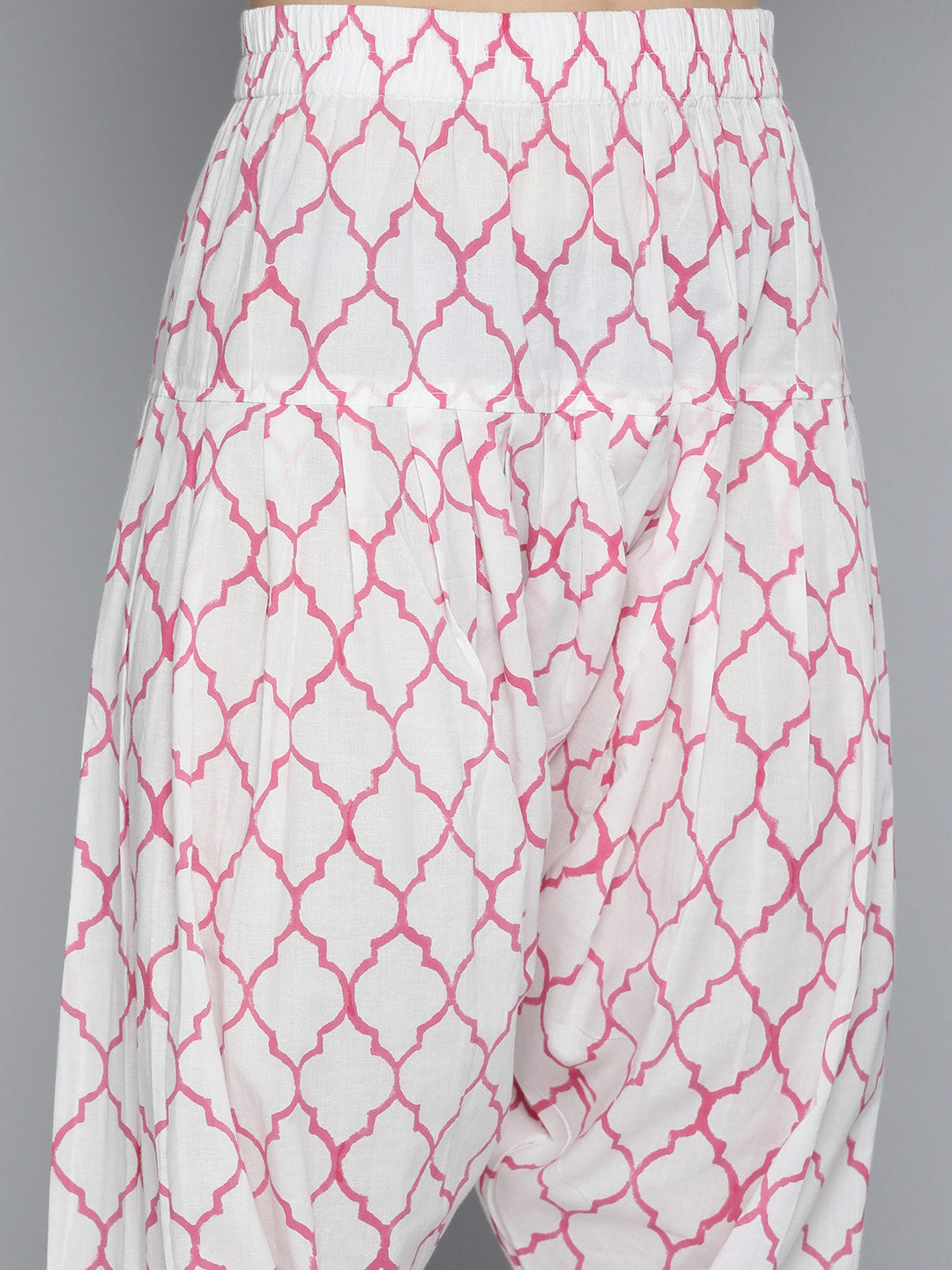 HERE&NOW Floral Printed Panelled Pure Cotton Kurta with Salwar & With Dupatta