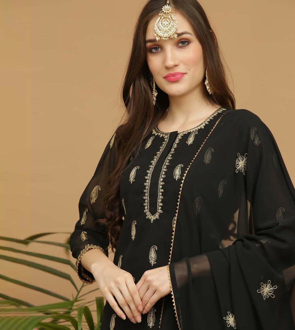 Joban Fashion Black Georgette Lehenga Set