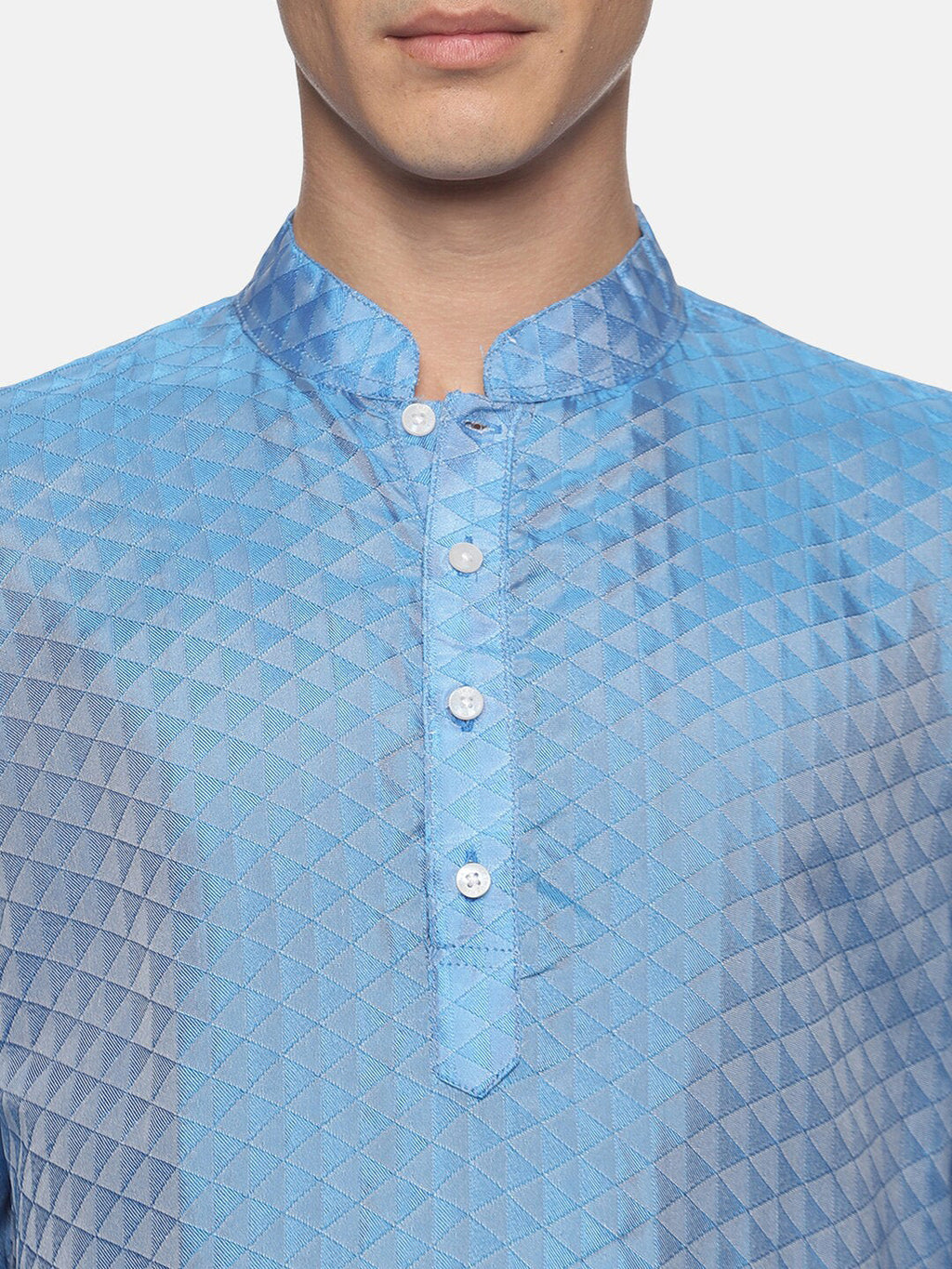 Sethukrishna Men Blue Kurta with Dhoti Pants