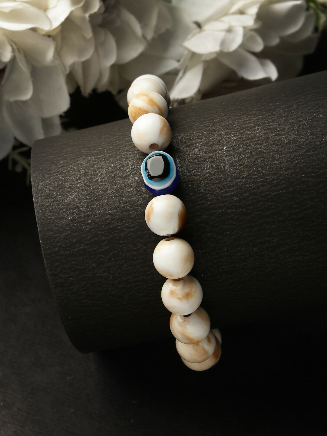NVR Men & Women Marble Evil Eye Adjustable Bracelet
