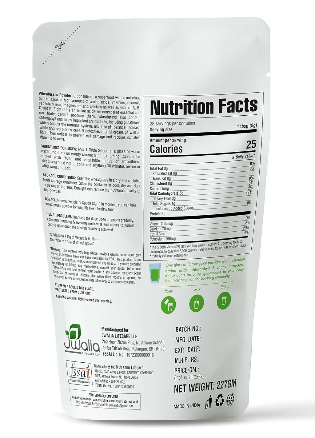 Myherb Natural Organic Wheat Grass Powder