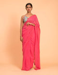 Suta Pink Solid Pure Cotton Saree