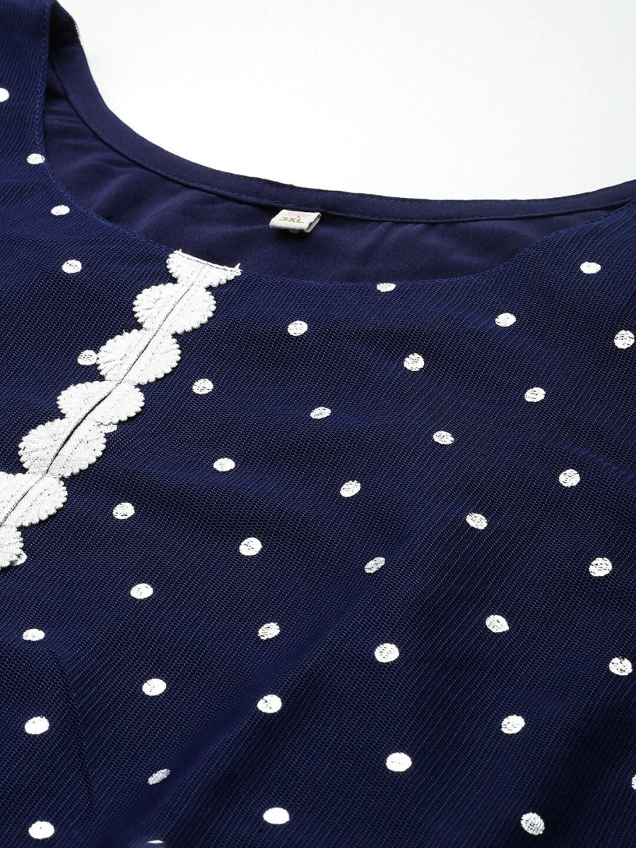 Ahalyaa Women's Traditional wear Ethnic Dress - Navy Blue