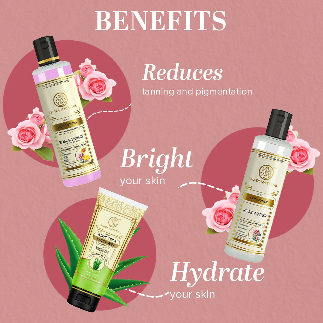Khadi Natural Glowing Skin Combo - Wash, Tone & Moisturize