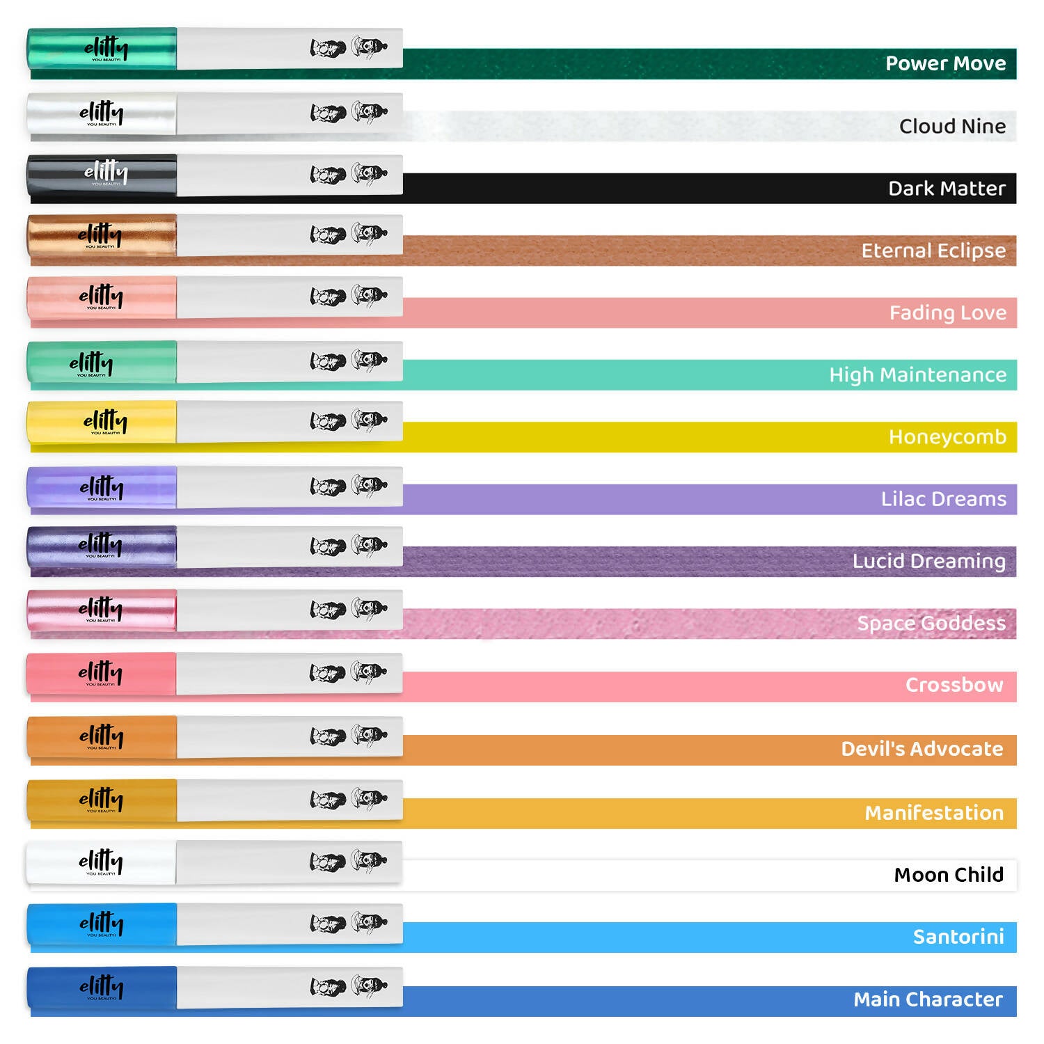 Elitty Green Pop Color Metallic Finish Liquid Eyeliner - Power Move (Emerald)
