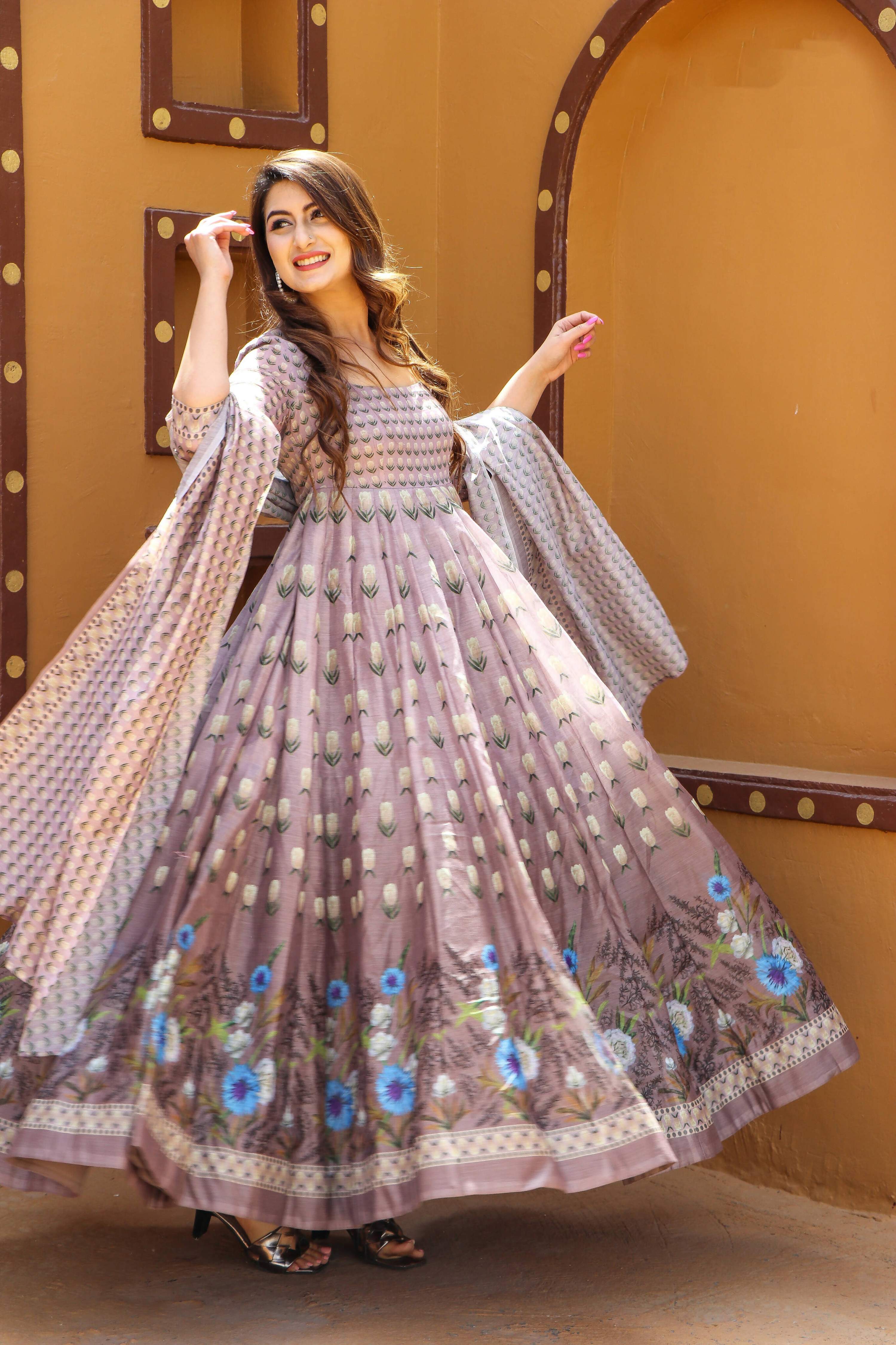Partywear Designer Pastelpink Chanderi Suit - Anbazaar