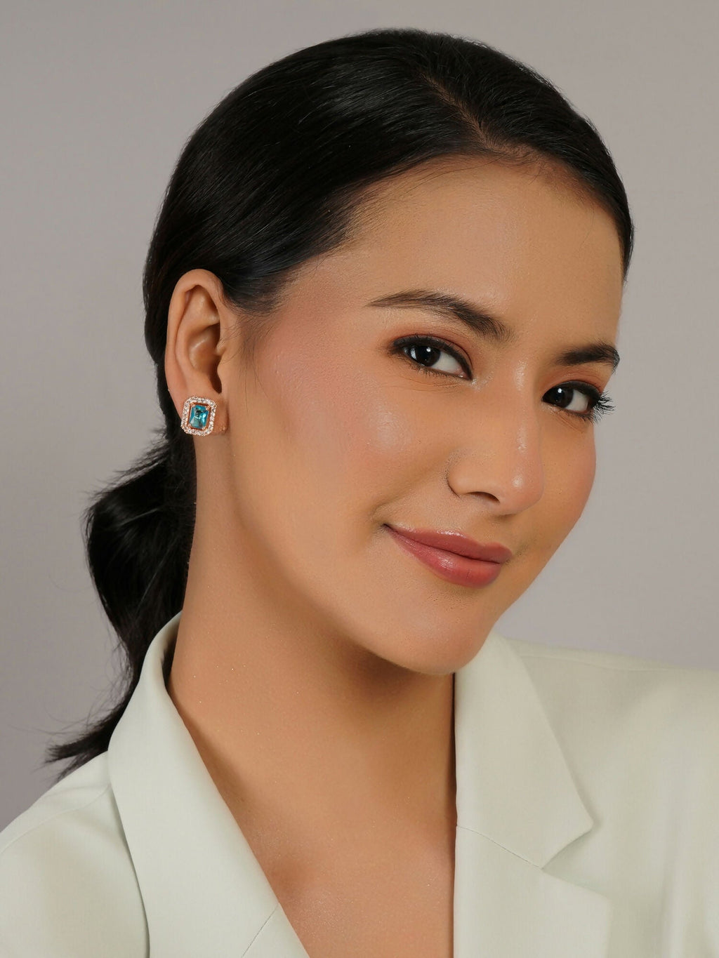 stone stud (sky blue) - Ruby Raang