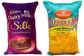 Unique Fashion Pack of 2 Microfibre Filled Reversible Cushion For Kids - Dairy Milk Silk And Haldiram