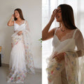 Vamsee Rency White Organza Saree
