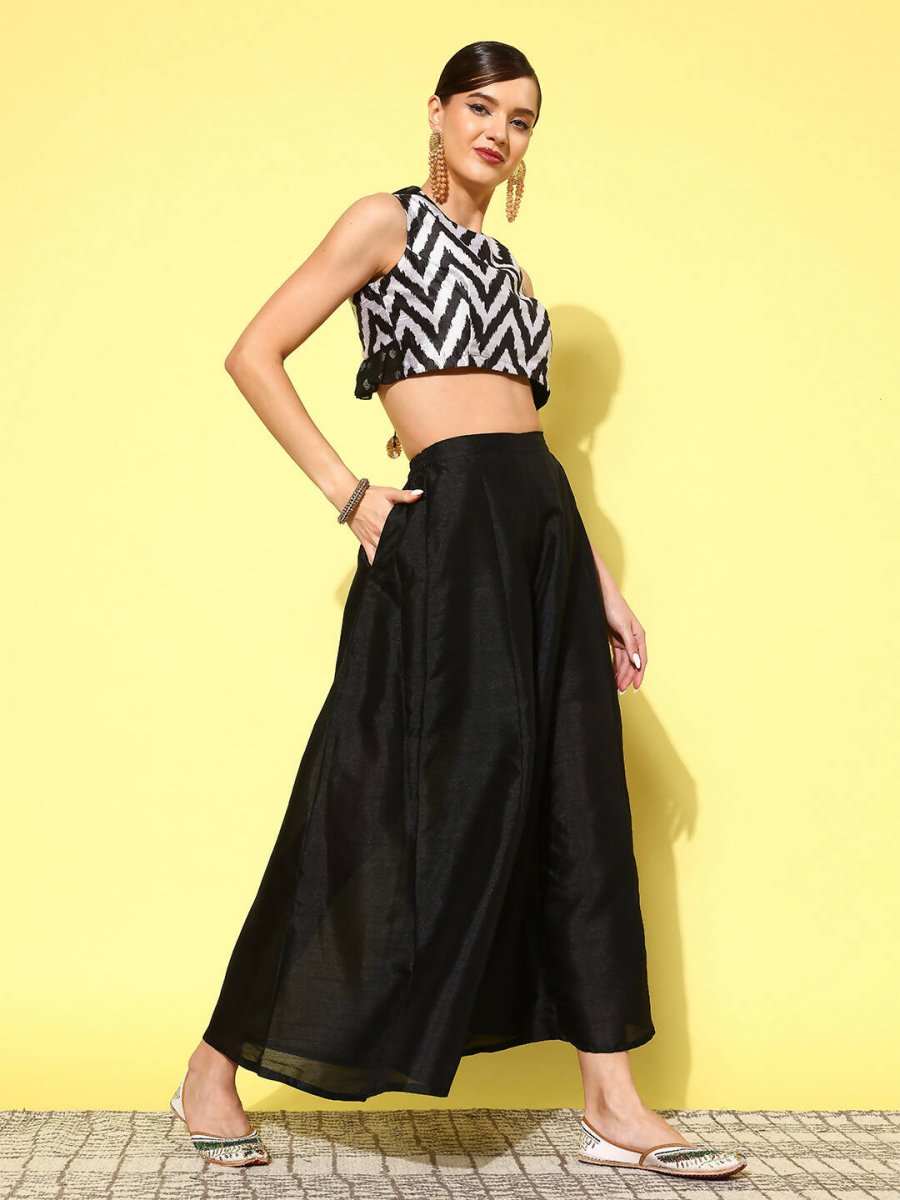 Ahalyaa Women's Traditional wear Co-ords - Black