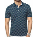 Men's Cotton Printed Green Polo Tshirt Half Sleeve
