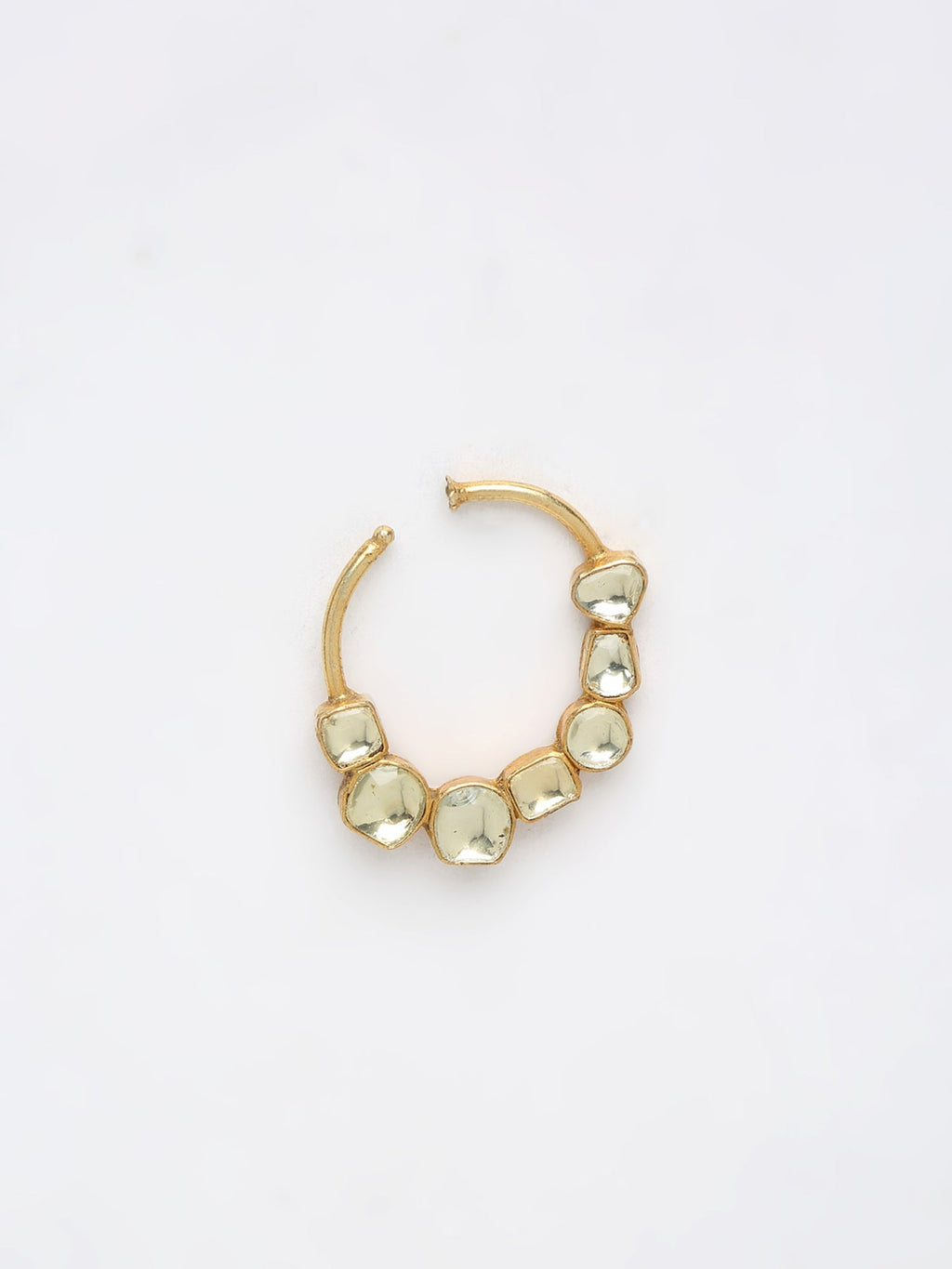 Kundan Nose Ring - Ruby Raang