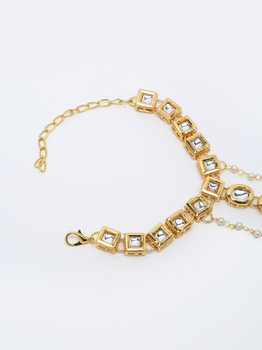 Kundan Hand Harness - Ruby Raang