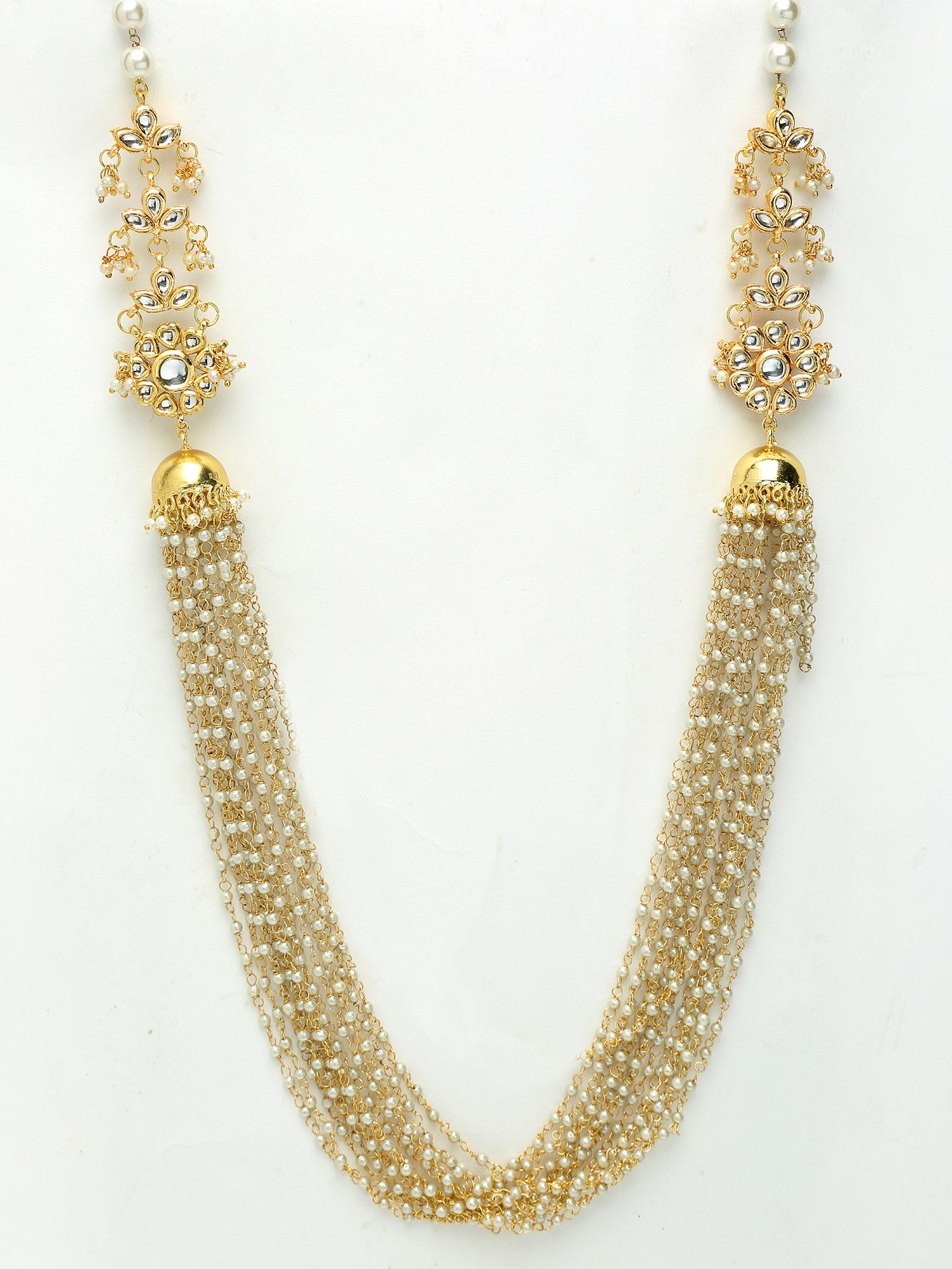 Pearl Jhumki Necklace - Ruby Raang