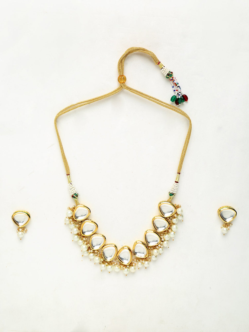Kundan Choker With Studs - Ruby Raang