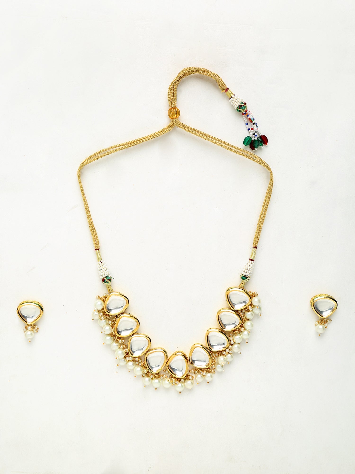 Kundan Choker With Studs - Ruby Raang