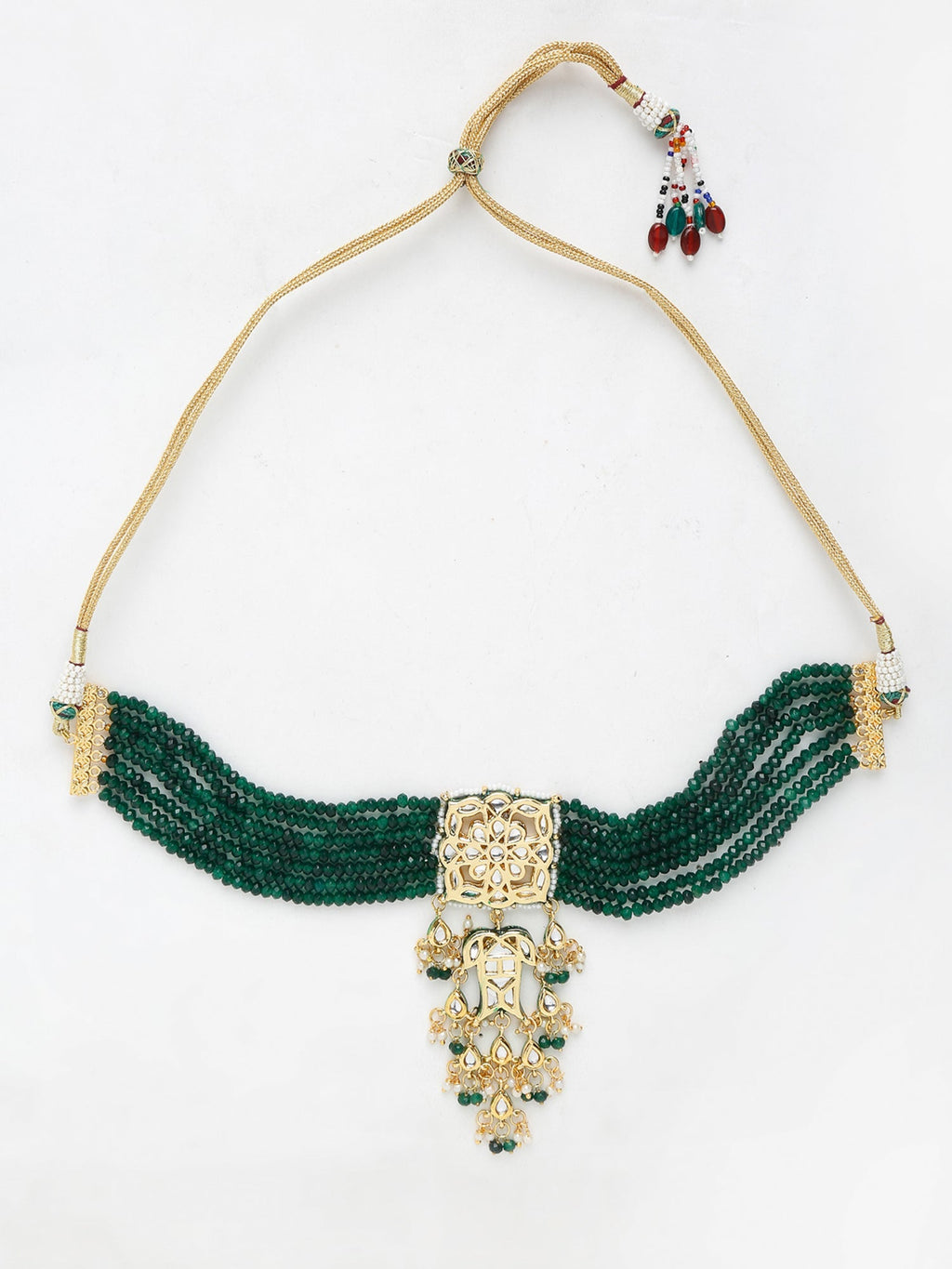 Kundan Choker With Earrings - Ruby Raang