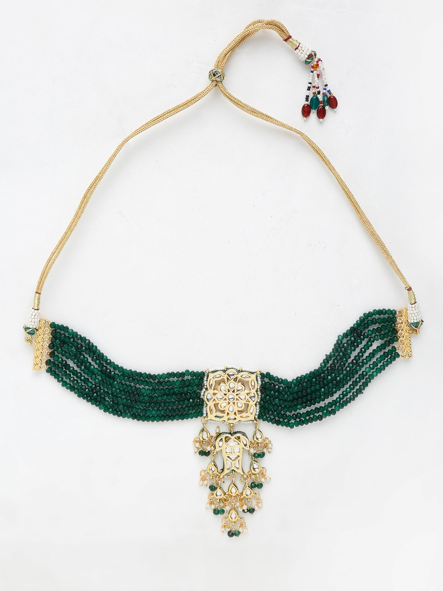 Kundan Choker With Earrings - Ruby Raang