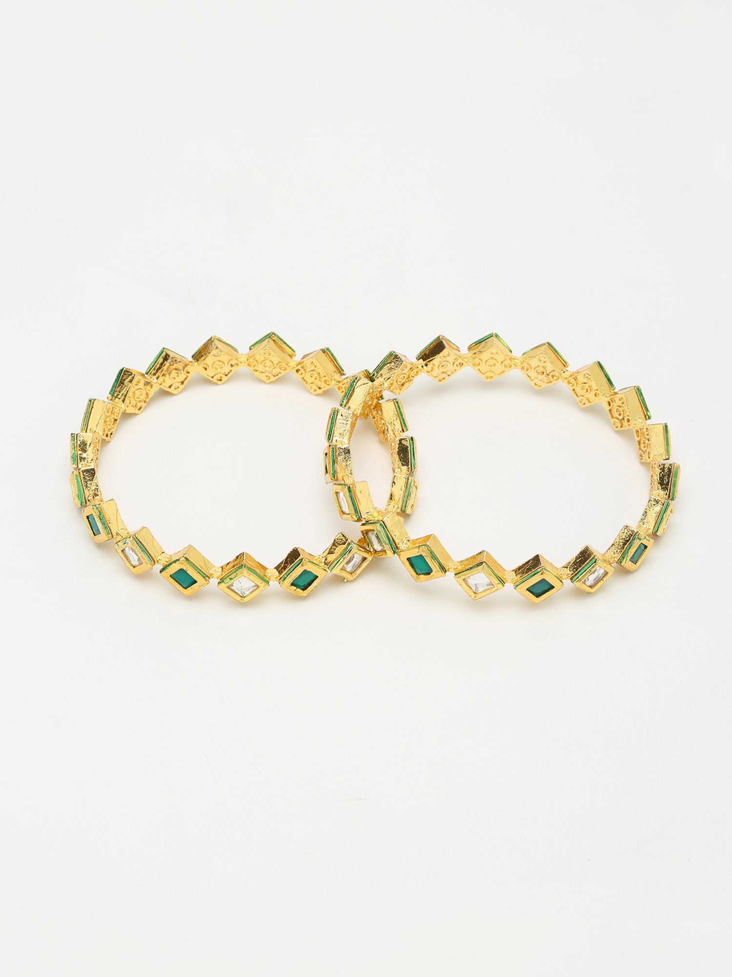 Kundan Bangles Set Of 2 - Ruby Raang
