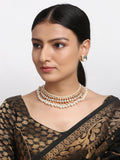 Kundan Choker With Pearls & Studs - Ruby Raang