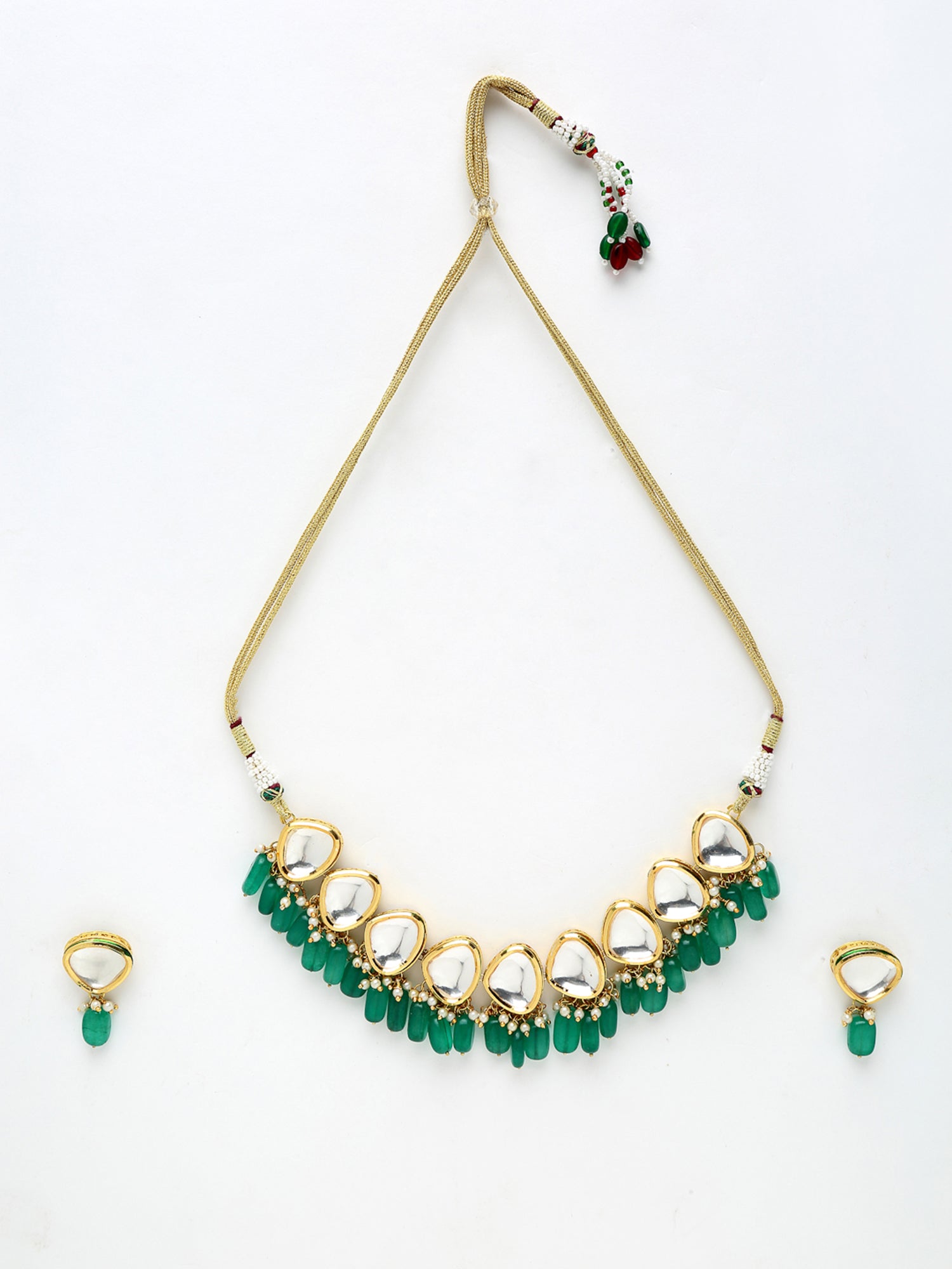 Kundan Choker With Studs - Ruby Raang